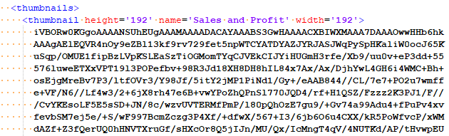 XML snippet from a .twb or .twbx file.