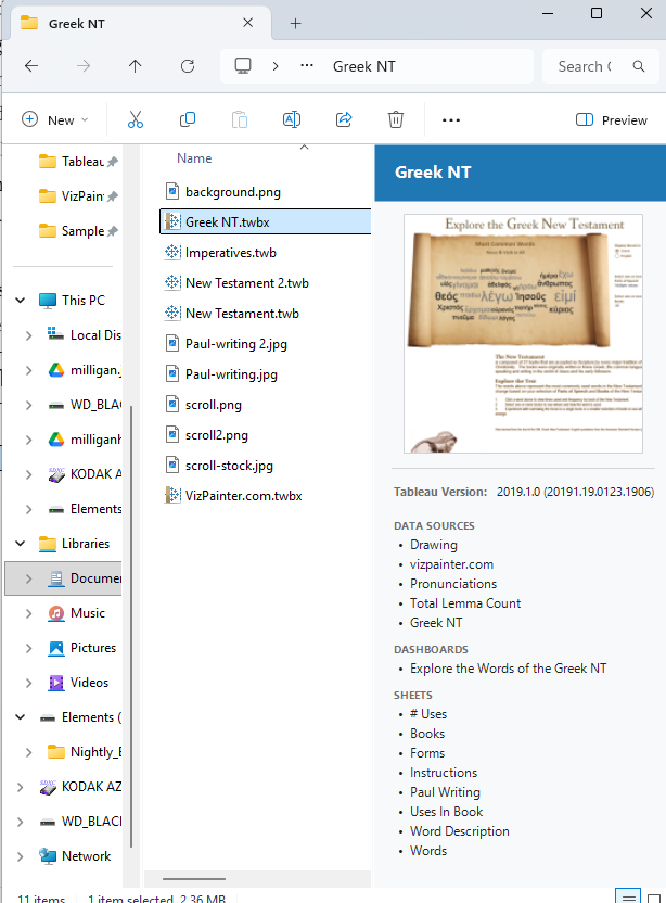 Previewing a .twbx Tableau Workbook file in the Windows Preview Pane